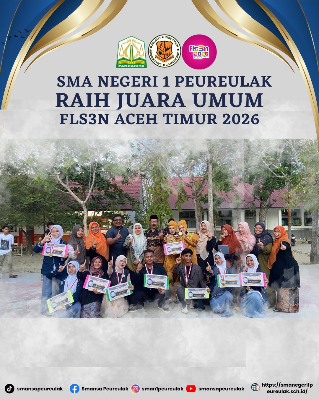SMAN 1 Peureulak Raih Juara Umum FLS3N Aceh Timur 2026